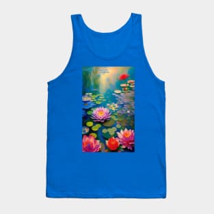 Beautiful Lotus Flowers - Painting of Water Lilies Tank Top